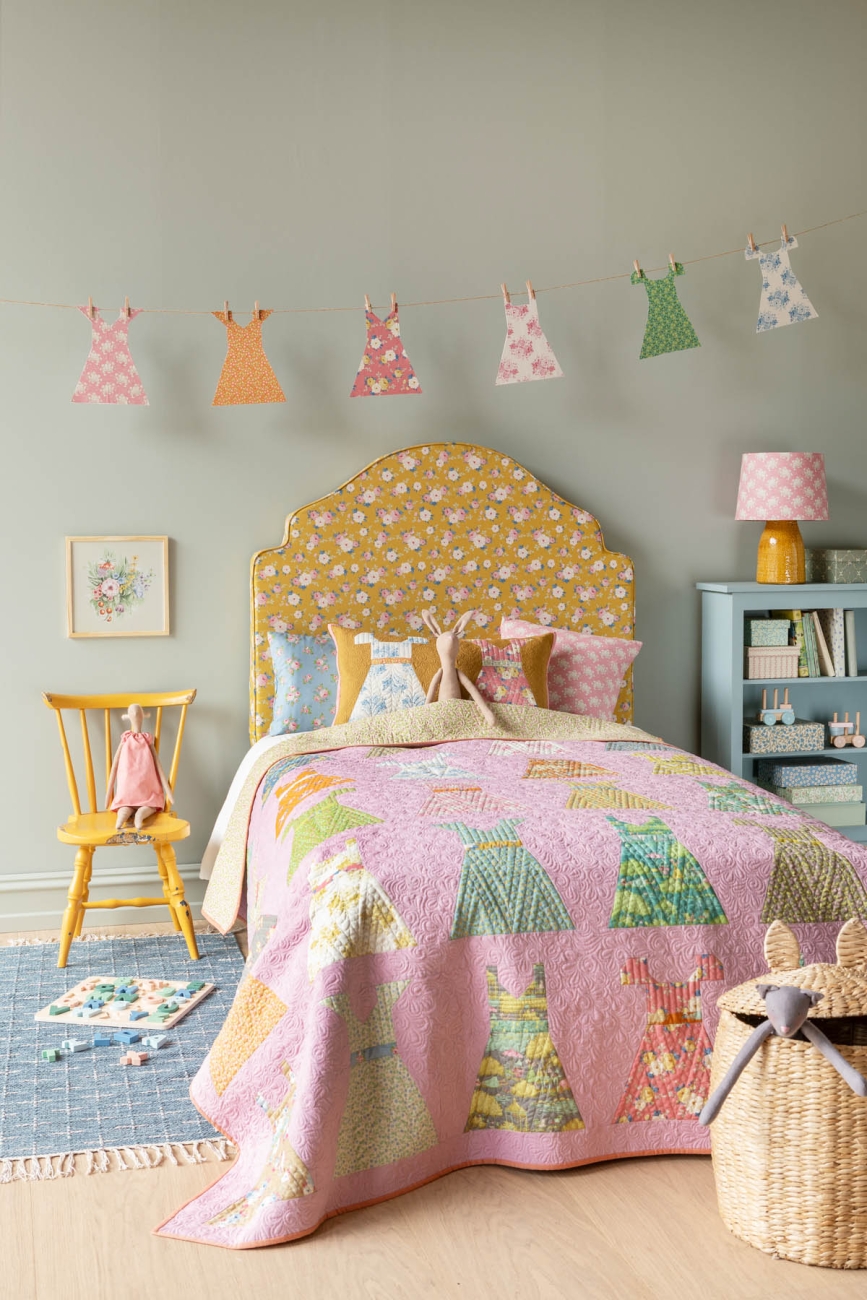 Tilda Patchwork Stoff Baumwolle - Sunday Brunch - White Flower Pink
